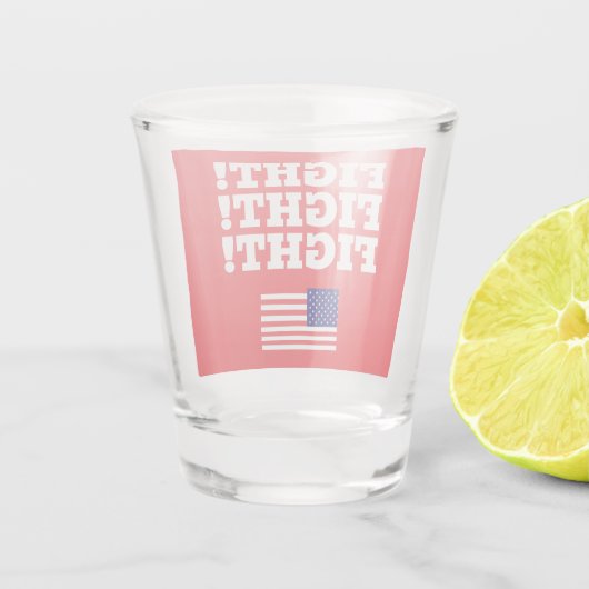 Trump kämpft mit Showglas Schnapsglas (Rückseite)