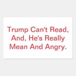 Trump kann Dump Drumpf nicht lesen Hankamer Artjun Rechteckiger Aufkleber