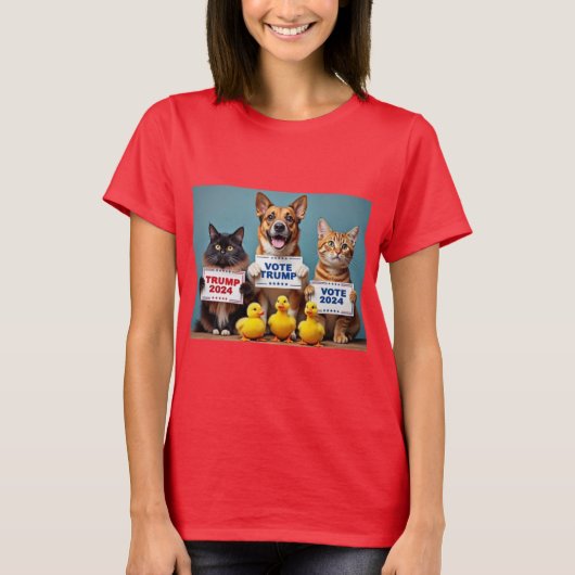 Trump-Kätzchen, Doggy, Duckies T-Shirt (Vorderseite)