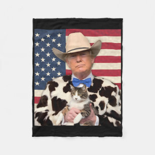 Trump-Katze-Shirt Lustiges Cowboy Donald Trump 202 Fleecedecke