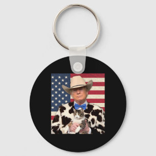 Trump-Katze-Shirt Lustiges Cowboy Donald Trump 202 Schlüsselanhänger