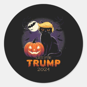 Trump-Katze-Shirts Schwarze Katze Halloween-Kostüm Runder Aufkleber