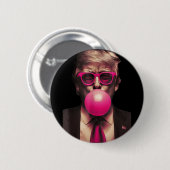 Trump Kaugummi Lustig Button (Vorne & Hinten)