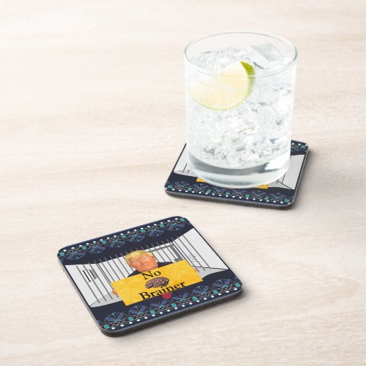 Trump kein Brainer-Getränkecoaster Getränkeuntersetzer (Rechte Seite)