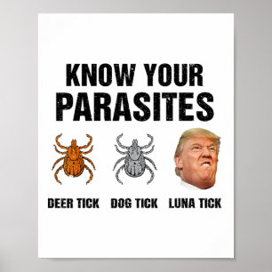 Trump Kenne deine Parasiten Hirschzecke Hundezecke Poster