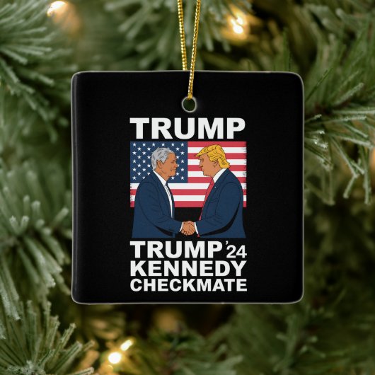 Trump Kennedy Checkmate 2024 Wahl Trump Kennedy Keramikornament (Baum)