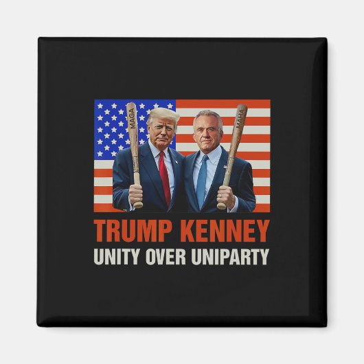 Trump Kennedy Unity over Uniparty 2024 Funny Elect Magnet (Vorne)