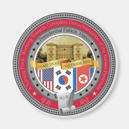 Trump Kim 2 Peace Summit. Magnet (Vorne)
