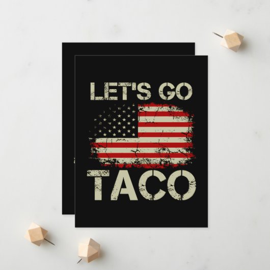 Trump kneift immer Let's Go Taco Ankündigung (Vorderseite/Rückseite Beispiel)