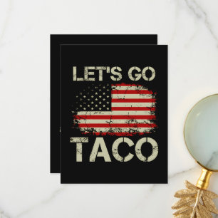 Trump kneift immer Let's Go Taco Dankeskarte