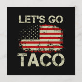 Trump kneift immer Let's Go Taco Menükarte (Rückseite)