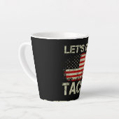 Trump kneift immer Let's Go Taco Milchtasse (Linke Ecke)