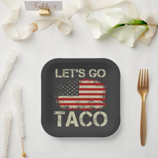 Trump kneift immer Let's Go Taco Pappteller (Hochzeit)