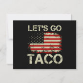 Trump kneift immer Let's Go Taco Save The Date (Rückseite)