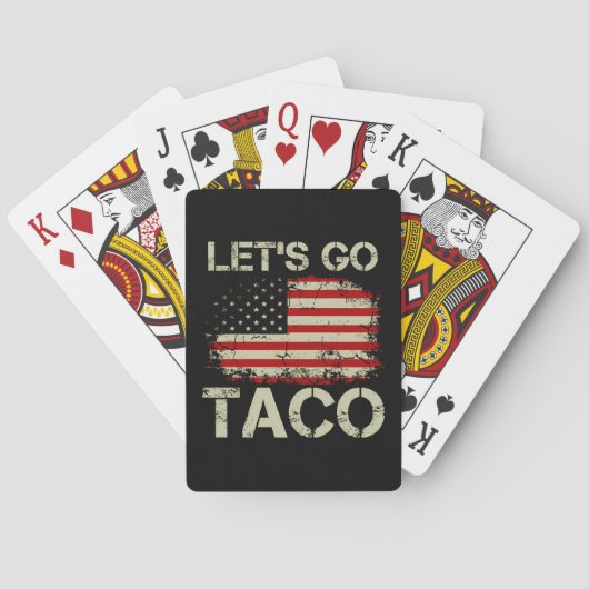 Trump kneift immer Let's Go Taco Spielkarten (Rückseite)