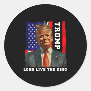 Trump König Präsident Lang lebe der König Trump Runder Aufkleber