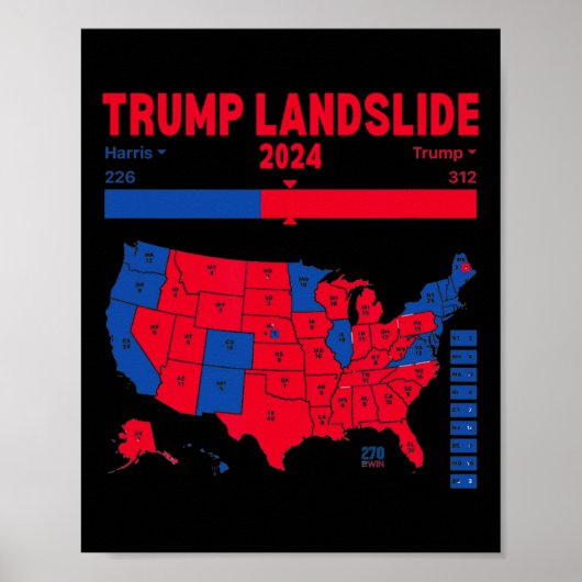 Trump Landslide 2024 Wahlplan 312 - Wahlplan Poster (Vorne)