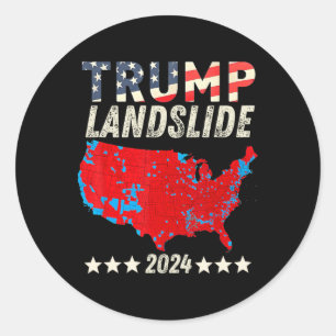 Trump Landslide 2024 Wahlplan Unterstützung Trump  Runder Aufkleber