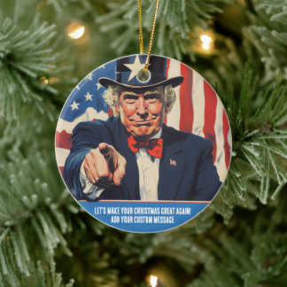 Trump Lass uns dein Weihnachten wieder großartig m Keramik Ornament