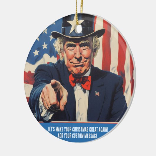 Trump Lass uns dein Weihnachten wieder großartig m Keramik Ornament (Links)