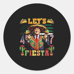 Trump Lasse Fiesta Cinco De Mayo, mexikanisches Pa Runder Aufkleber