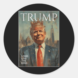 Trump lebt lange die lustigen T-Shirts des Königs Runder Aufkleber