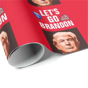 TRUMP LET'S GO BRANDON BIRTHDAY WRAPPING PAPIER GESCHENKPAPIER