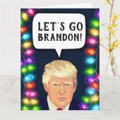 TRUMP LET'S GO BRANDON! CHRISTMAS Grußkarten Karte (Gelbe Blume)