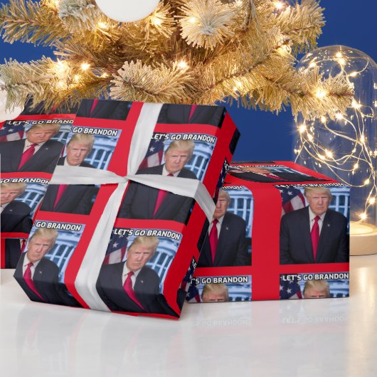 TRUMP LET'S GO BRANDON CHRISTMAS WRAPPING PAPIER GESCHENKPAPIER (Feiertage)