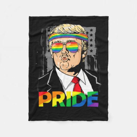 Trump Lgbt Gay Pride Month Lesbian Biual Transgend Fleecedecke (Vorderseite)