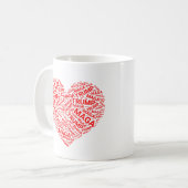 Trump Liebe Herz Word Cloud Art Kaffeetasse (Vorderseite Links)