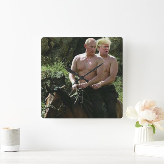 TRUMP LIEBEN PUTIN QUADRATISCHE WANDUHR (Zuhause)