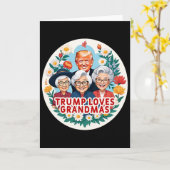 Trump liebt Omas Oma Muttertag Karte (Gelbe Blume)