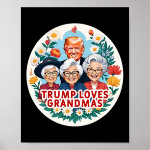 Trump liebt Omas Oma Muttertag Poster