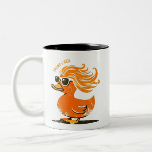 Trump l'oeil Orange Perücke und Brille Ente Zweifarbige Tasse