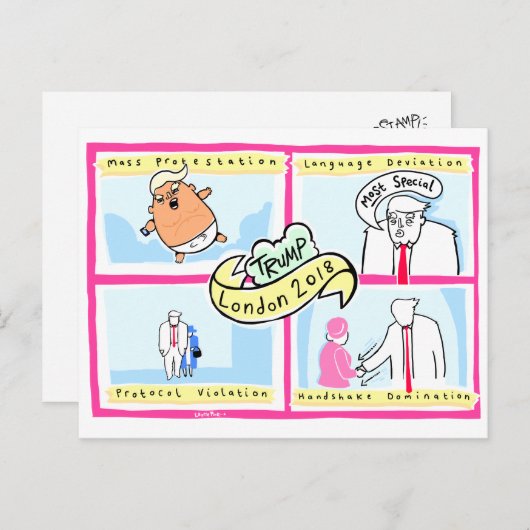 Trump London: Offizielle Laurie Pink Souvenir Card Postkarte (Vorne/Hinten)