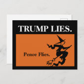 Trump lügt. Pence Flies. Postkarte (Vorne/Hinten)
