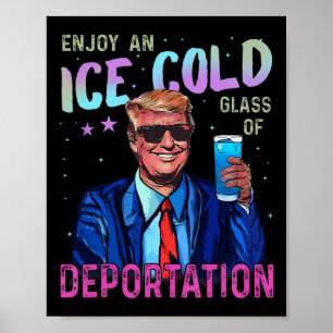 Trump Lustig Eis Genieße Ein Eisgekühltes Glas Abs Poster