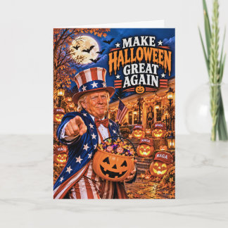 Trump Lustige Halloween-Karte | Patriotisches Hall Karte