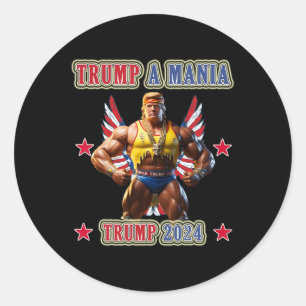 Trump lustige Wrestling Trumpamania Republikanisch Runder Aufkleber