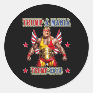 Trump Lustige Wrestling Trumpamania Republikanisch Runder Aufkleber