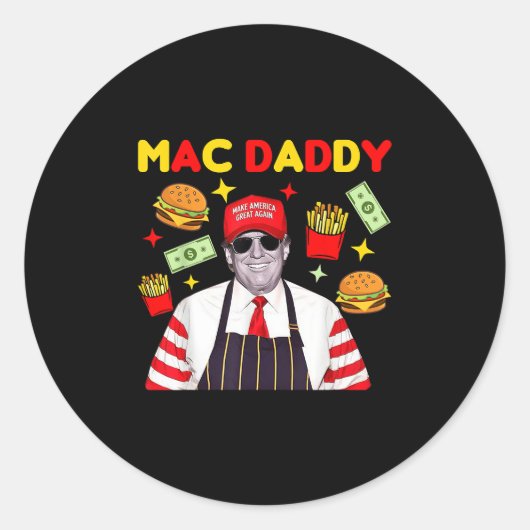 Trump Mac Daddy Runder Aufkleber (Vorderseite)
