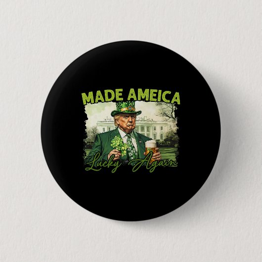 Trump Mach Amerika wieder Glücklich St. Patrick's Button (Vorderseite)