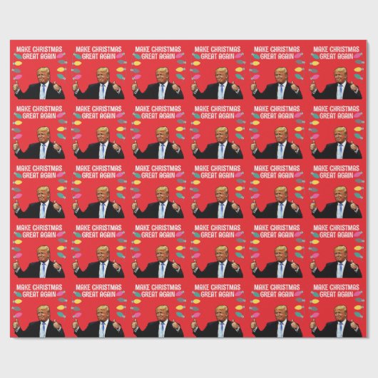 TRUMP MACHT CHRISTMAS WIEDER GROSSES PAPIER GESCHENKPAPIER (Flach)
