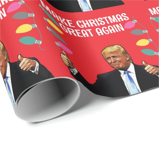 TRUMP MACHT CHRISTMAS WIEDER GROSSES PAPIER GESCHENKPAPIER (Rolleneckpunkt)