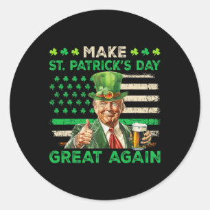 Trump macht St Patricks Day wieder großartig in Ir Runder Aufkleber