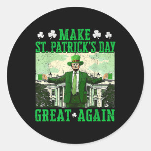 Trump macht St Patricks Day wieder zum großen Klee Runder Aufkleber