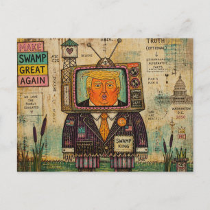 Trump macht Sümpfe wieder groß Mixed Media Postkarte