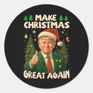 Trump macht Weihnachten wieder großartig schwarz Runder Aufkleber