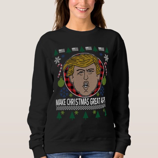 Trump macht Weihnachten wieder großartig zum hässl Sweatshirt (Vorderseite)